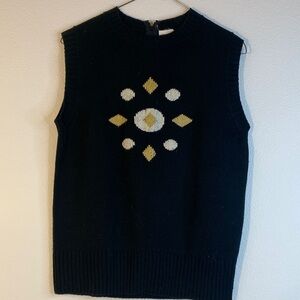 60s Catalina Black and Gold Sleeveless Sweater